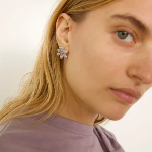 Earrings | Collina Strada AMETHYST PAVE SQUASHED BLOSSOM EARRING