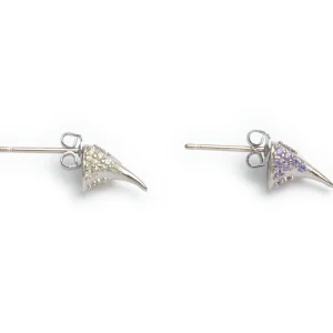 Earrings | Collina Strada AMETHYST SOFT YELLOW RHINESTONE HORN STUDS