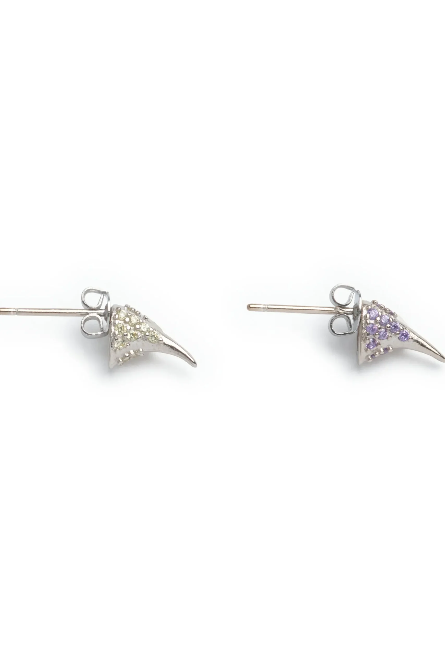 amethyst_soft_yellow_rhinestone_horn_studs_0.webp Earrings | Collina Strada AMETHYST SOFT YELLOW RHINESTONE HORN STUDS