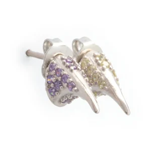 Earrings | Collina Strada AMETHYST SOFT YELLOW RHINESTONE HORN STUDS