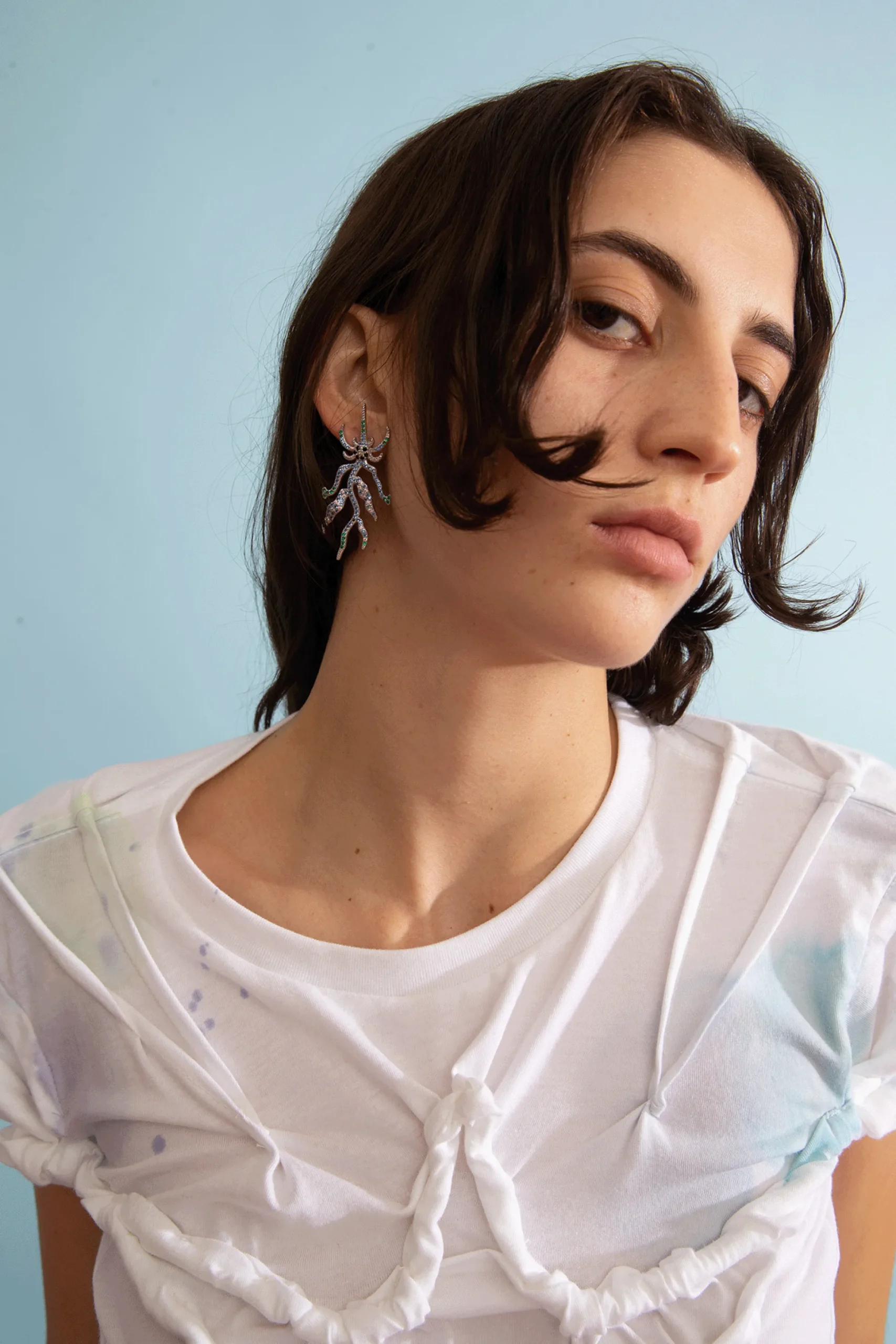 aquamarine_spike_monster_earring_1.webp Earrings | Collina Strada AQUAMARINE SPIKE MONSTER EARRING