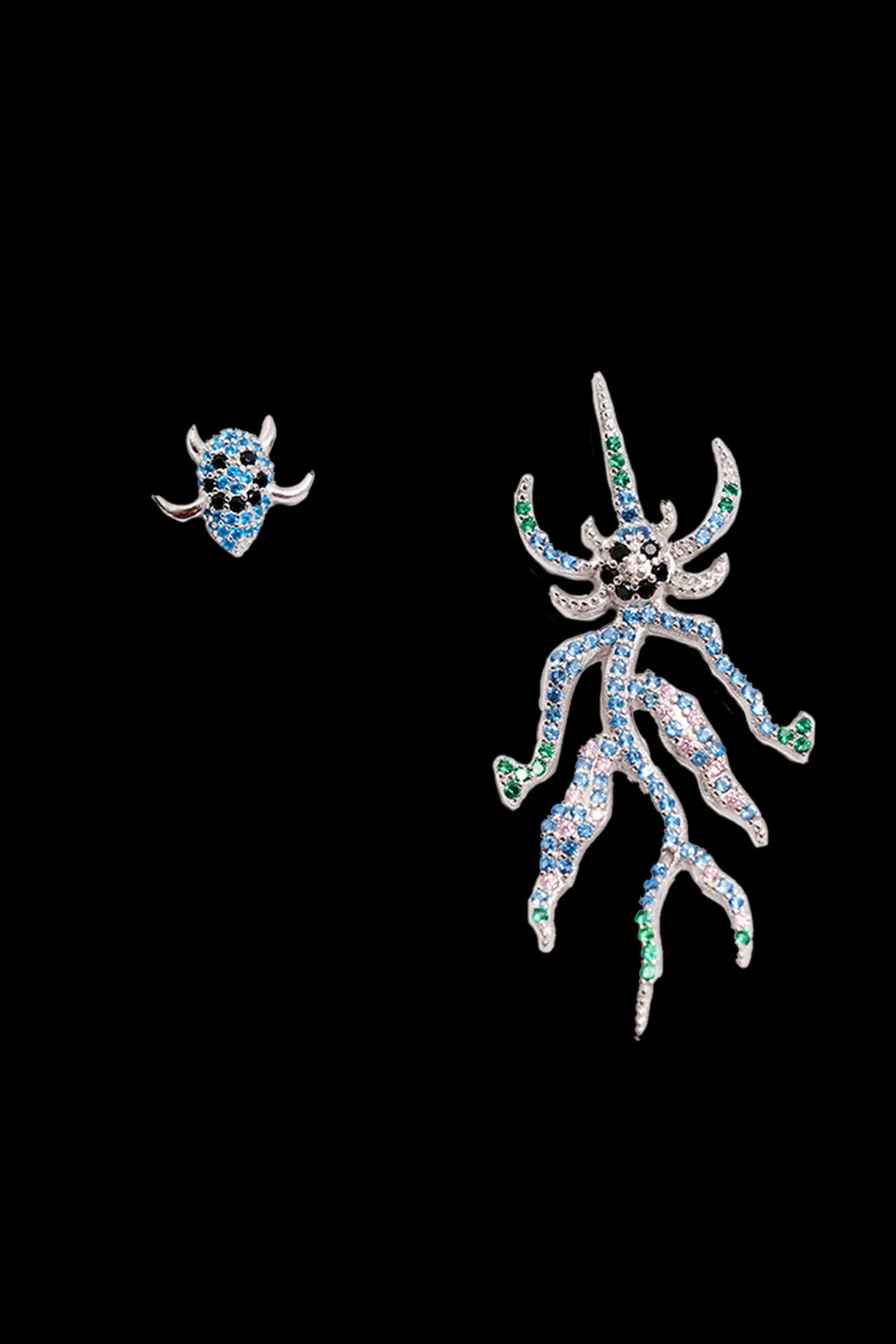 aquamarine_spike_monster_mix_earring_0.webp Earrings | Collina Strada AQUAMARINE SPIKE MONSTER MIX EARRING