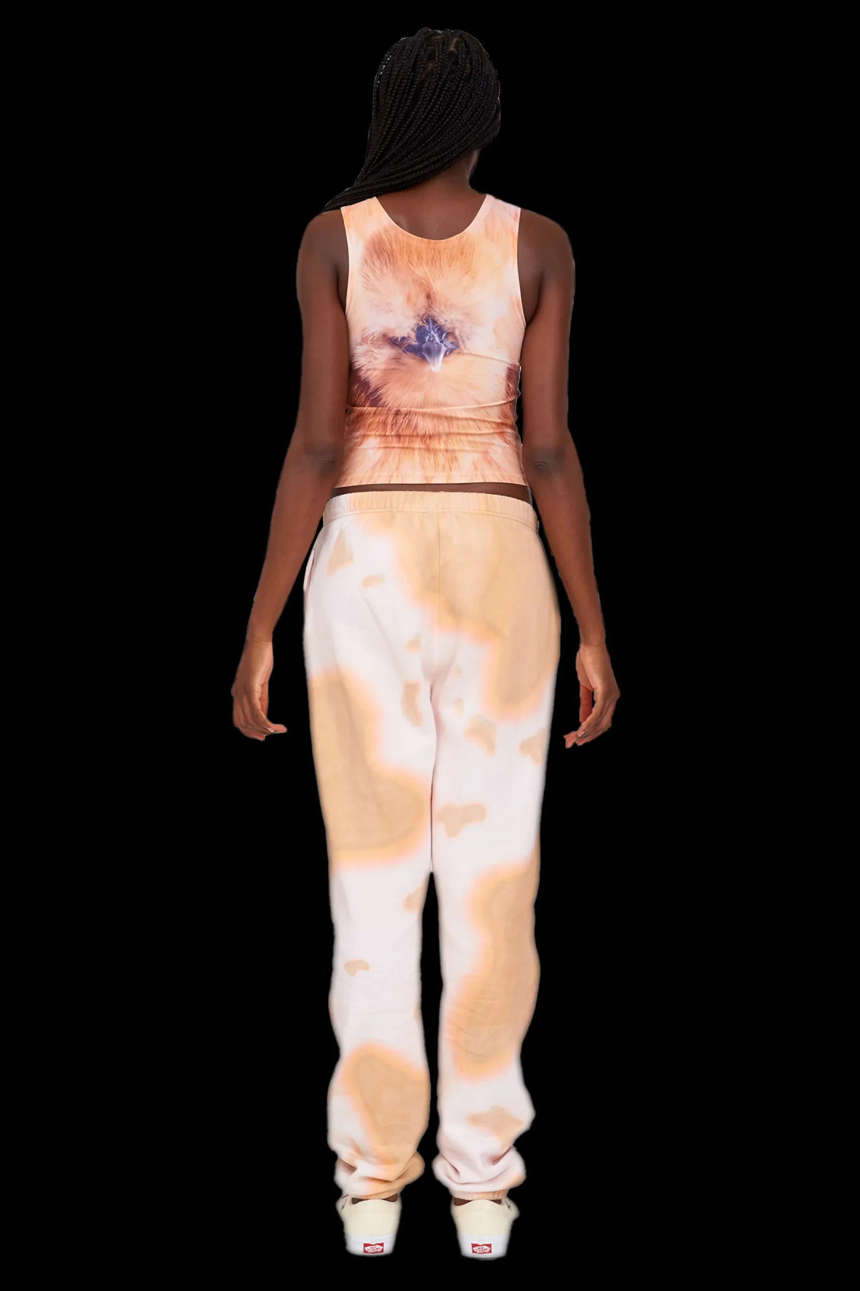 beige_cow_rhinestone_sweatpant_3.webp Pants | Sweaters & Sweats | Collina Strada BEIGE COW RHINESTONE SWEATPANT