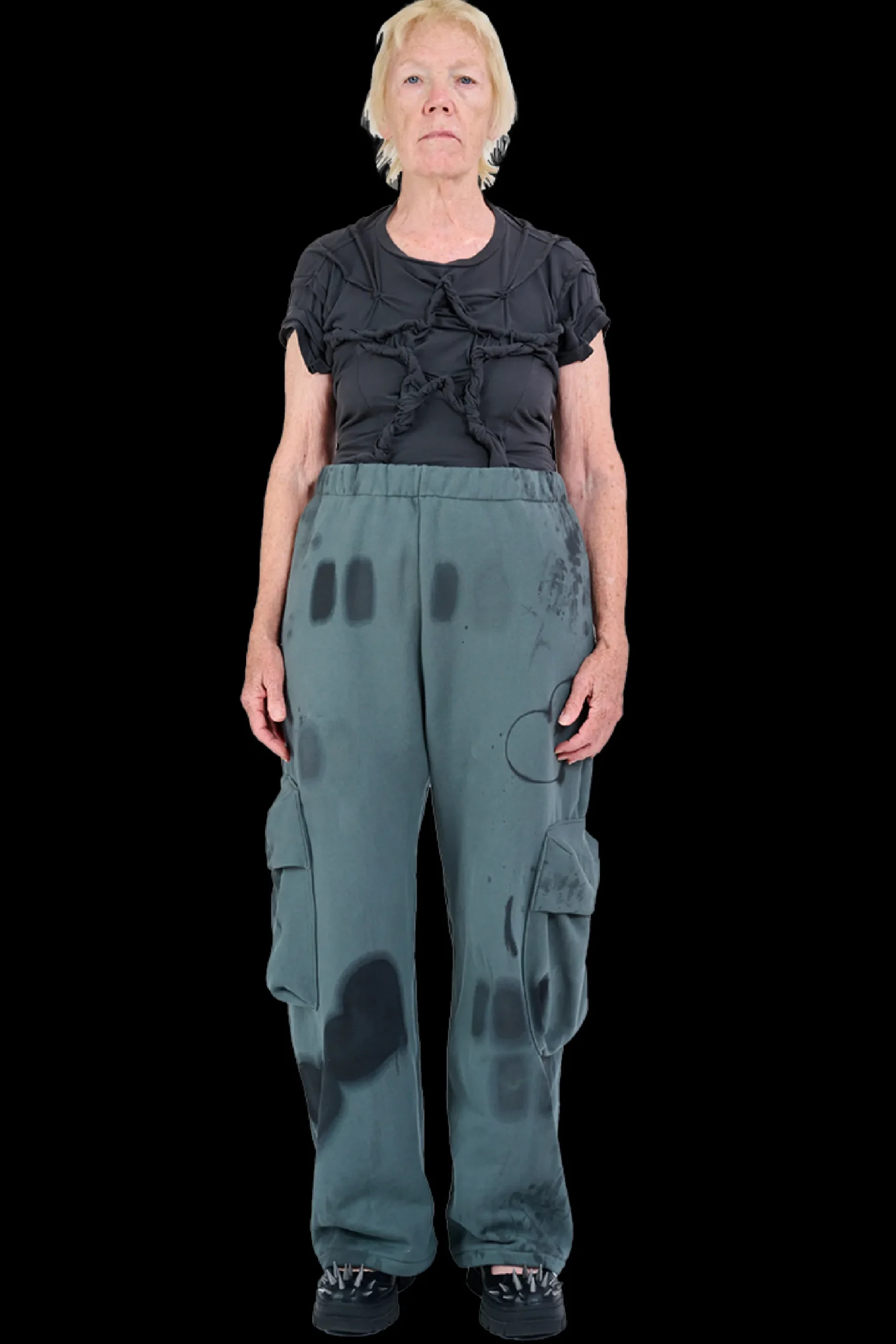 black_heart_burst_cargo_sweatpant_0.webp Pants | Collina Strada BLACK HEART BURST CARGO SWEATPANT