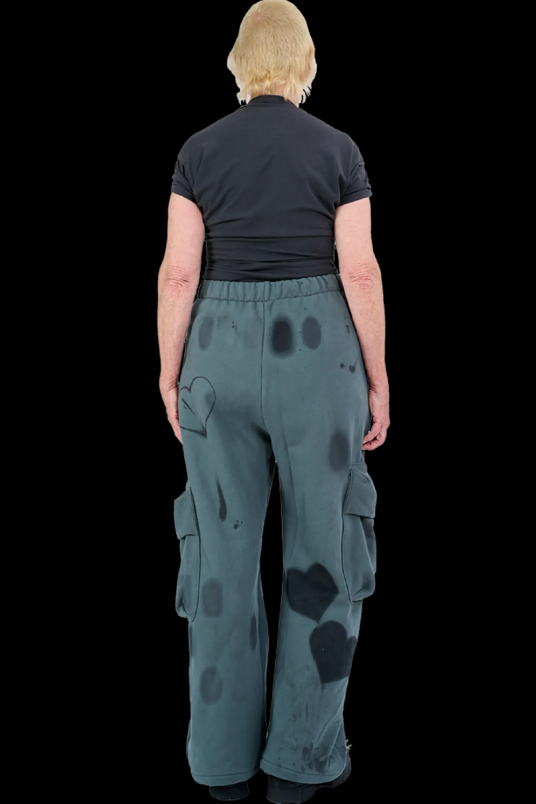 black_heart_burst_cargo_sweatpant_4.webp Pants | Collina Strada BLACK HEART BURST CARGO SWEATPANT