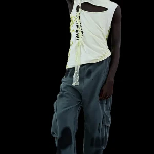 Pants | Collina Strada BLACK HEART BURST CARGO SWEATPANT