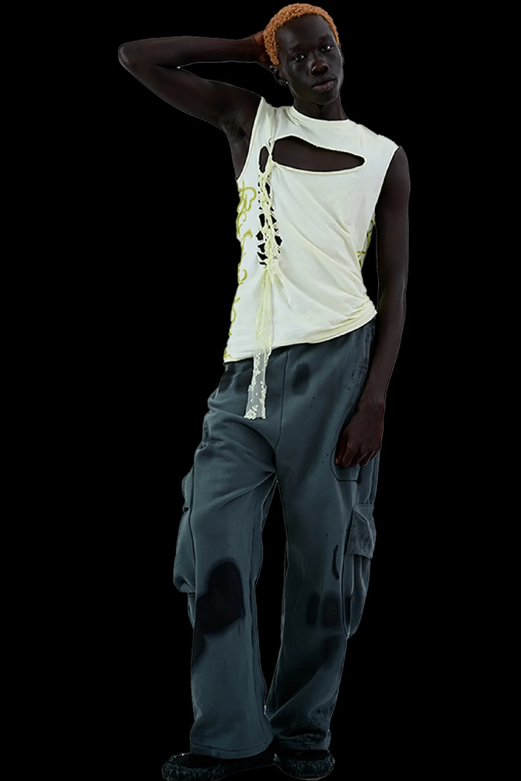black_heart_burst_cargo_sweatpant_6.webp Pants | Collina Strada BLACK HEART BURST CARGO SWEATPANT
