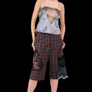 Pants | Collina Strada BLACK PLAID DANTE SHORT