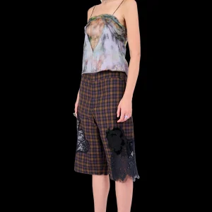 Pants | Collina Strada BLACK PLAID DANTE SHORT