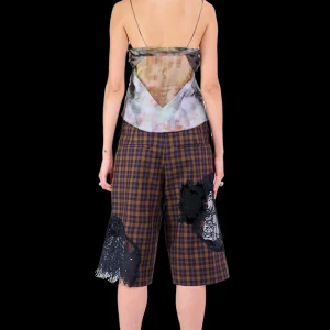 Pants | Collina Strada BLACK PLAID DANTE SHORT