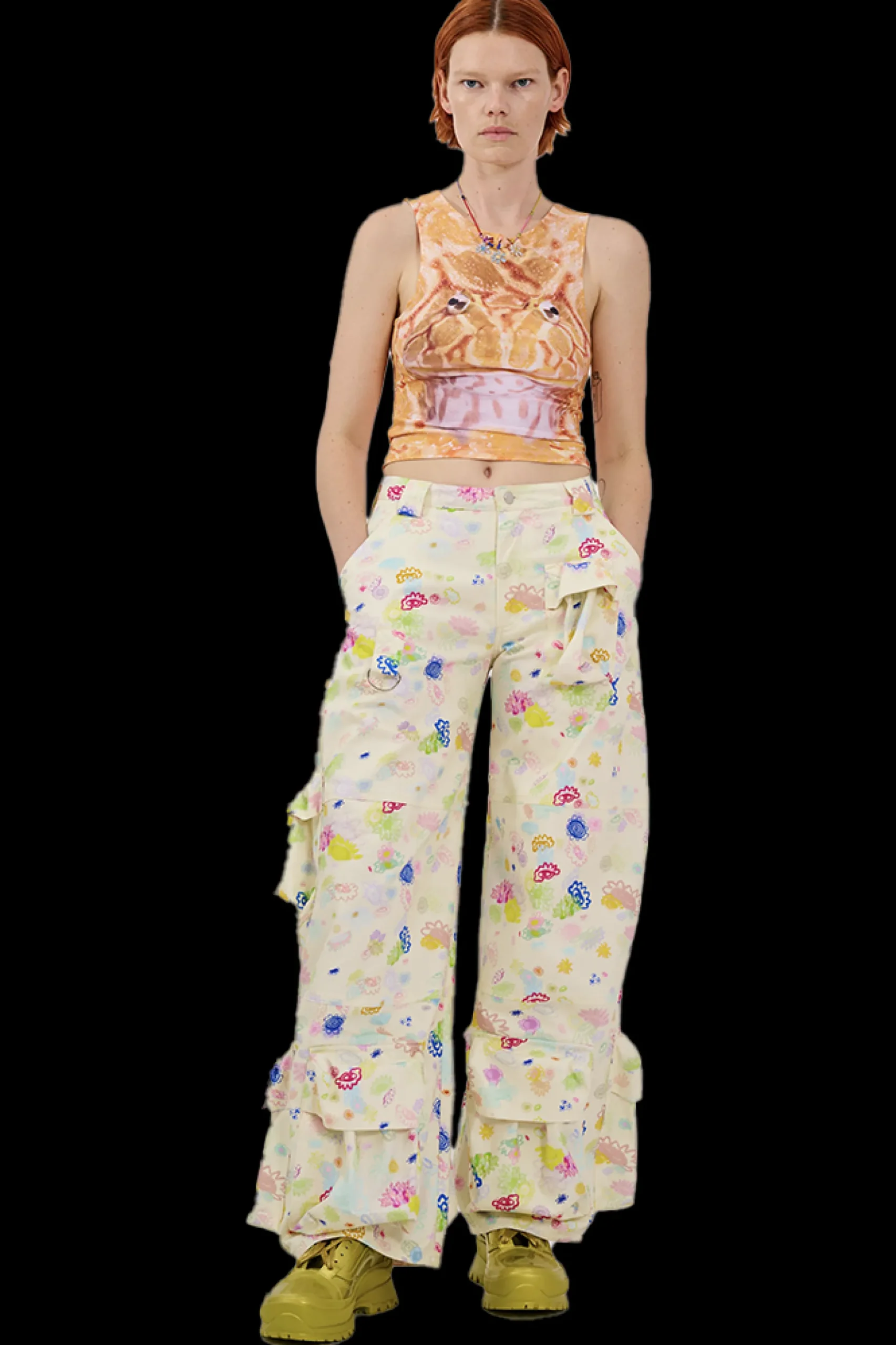 bloom_doodle_garden_cargo_pant_1.webp Pants | Collina Strada BLOOM DOODLE GARDEN CARGO PANT