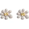 Earrings | Collina Strada CANARY CRYSTAL PAVE SQUASHED BLOSSOM EARRING