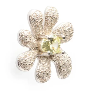Earrings | Collina Strada CANARY CRYSTAL PAVE SQUASHED BLOSSOM EARRING