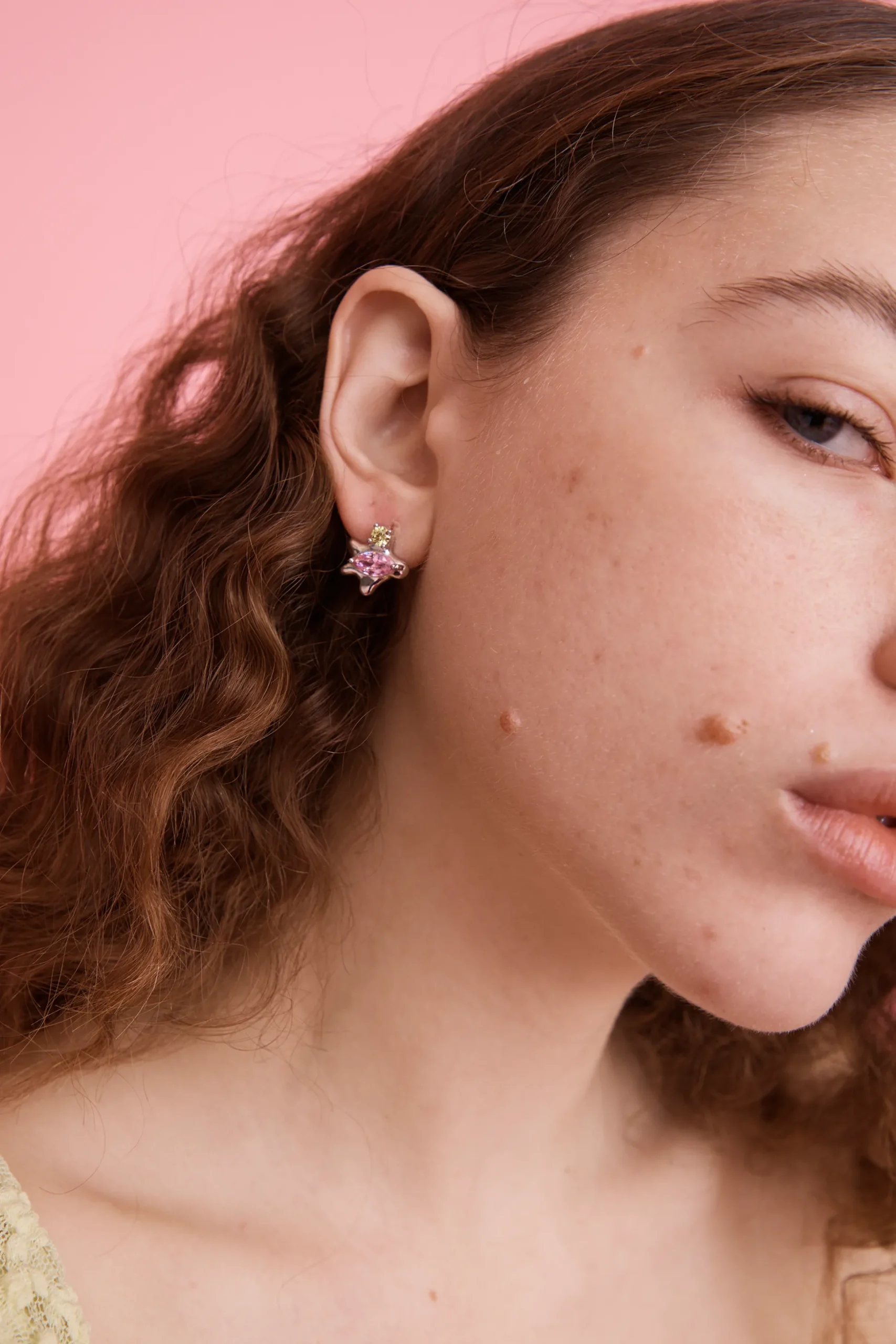 canary_soft_pink_stella_studs_1.webp Earrings | Collina Strada CANARY SOFT PINK STELLA STUDS