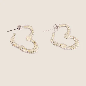 Earrings | Collina Strada CHAMPAGNE RHINESTONE HEART EARRINGS
