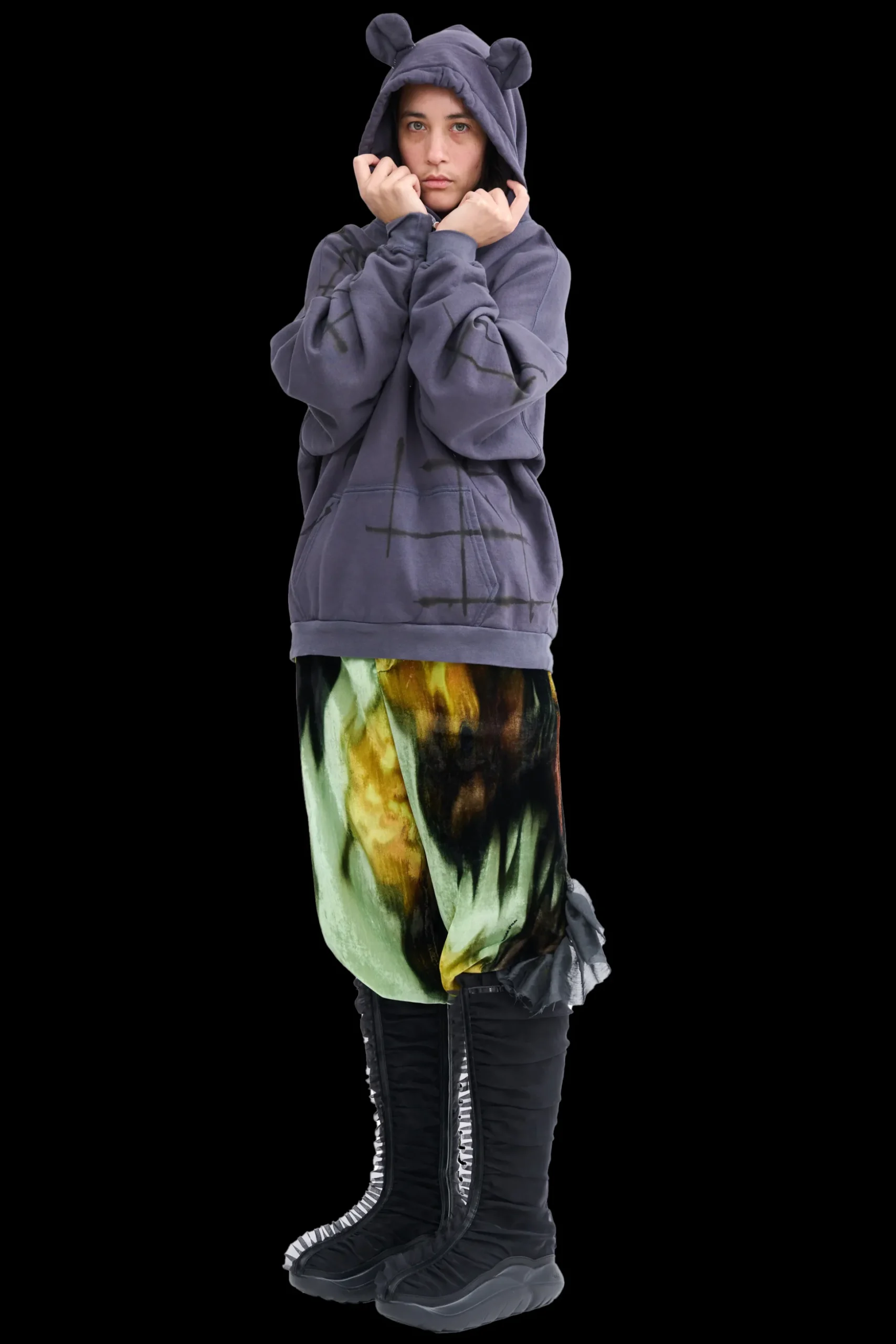 charcoal_bear_hoodie_1.webp Sweaters & Sweats | Collina Strada CHARCOAL BEAR HOODIE