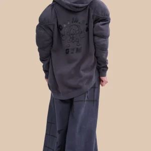 Sweaters & Sweats | Collina Strada CHARCOAL CS GYM MUSCLE WAVE HOODIE