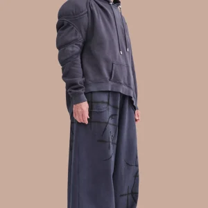 Sweaters & Sweats | Collina Strada CHARCOAL CS GYM MUSCLE WAVE HOODIE