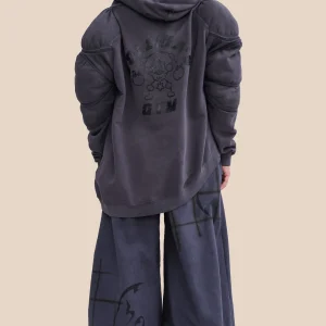 Sweaters & Sweats | Collina Strada CHARCOAL CS GYM MUSCLE WAVE HOODIE