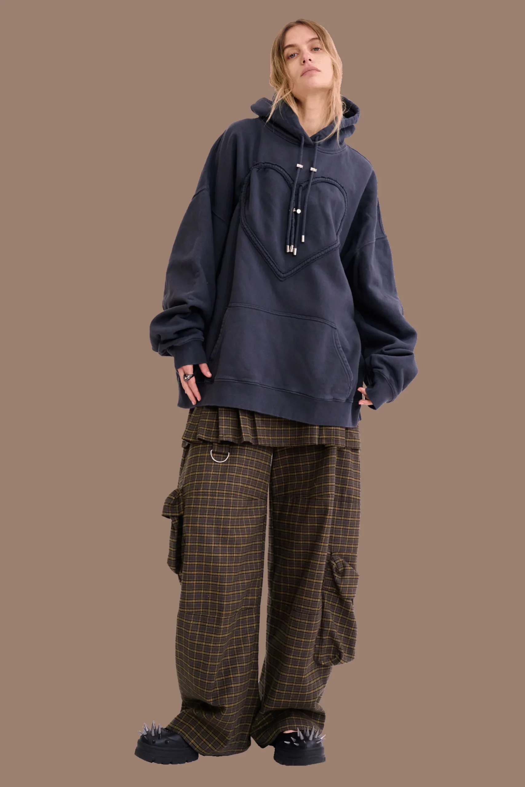 charcoal_heart_hoodie_1.webp Sweaters & Sweats | Collina Strada CHARCOAL HEART HOODIE