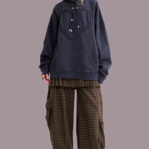 Sweaters & Sweats | Collina Strada CHARCOAL HEART HOODIE