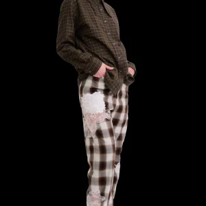 Tops | Collina Strada CHARCOAL PLAID BAT BUTTON UP