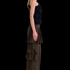 Skirts | Pants | Collina Strada CHARCOAL PLAID LAWN SKIRT CARGO PANT
