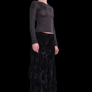 Tops | Collina Strada CHARCOAL STRIPE XL ARC L/S TOP
