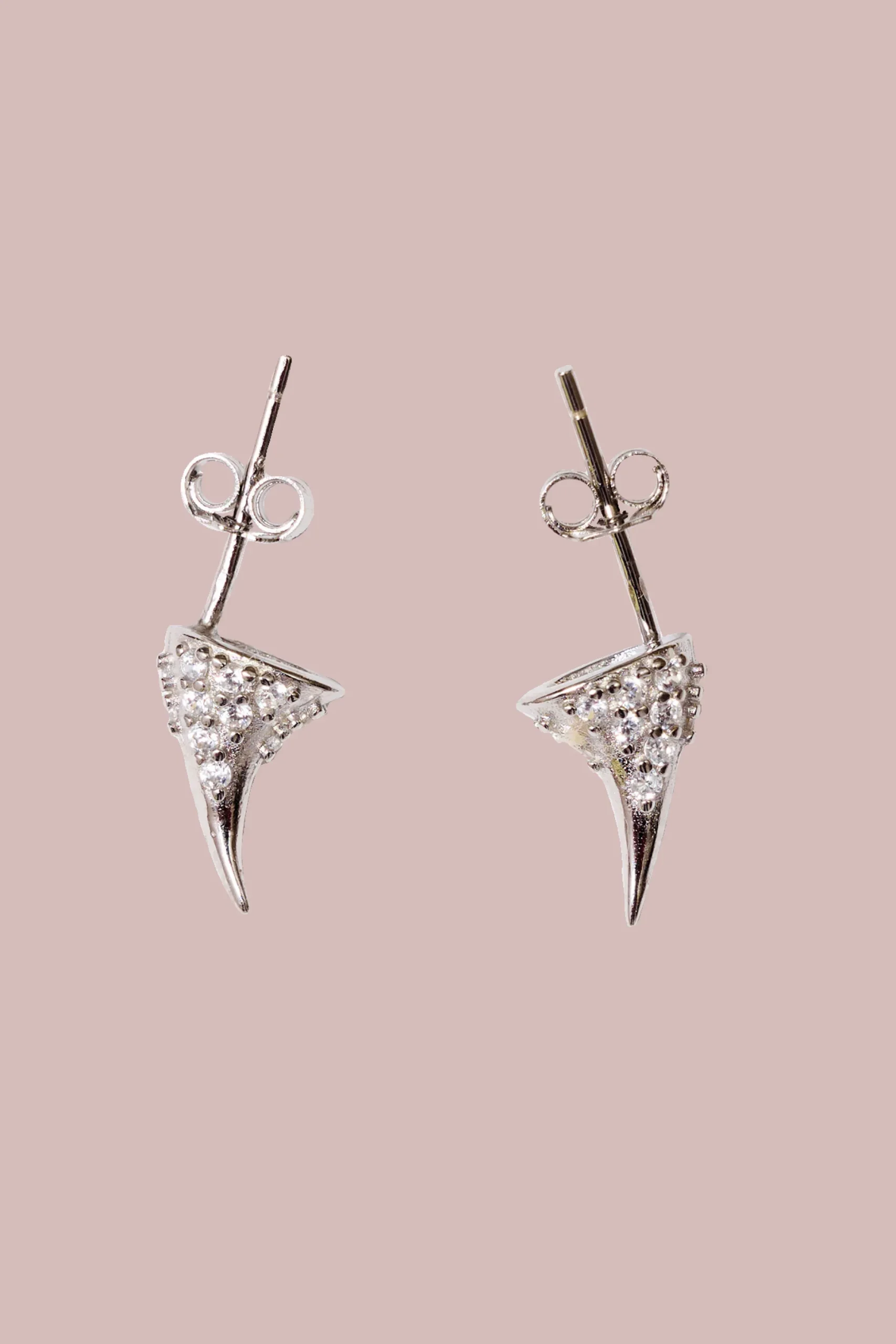 crystal_clear_rhinestone_horn_studs_0.webp Earrings | Collina Strada CRYSTAL CLEAR RHINESTONE HORN STUDS