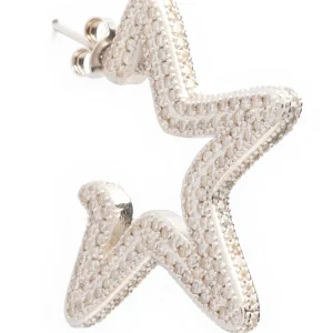Earrings | Collina Strada CRYSTAL CLEAR SUPER STAR HOOPS