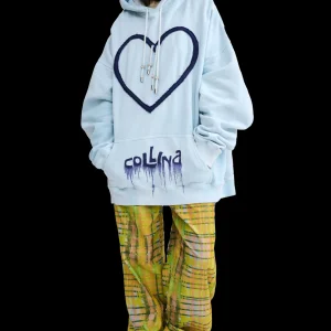 Sweaters & Sweats | Collina Strada DUSTY BLUE HEART HOODIE