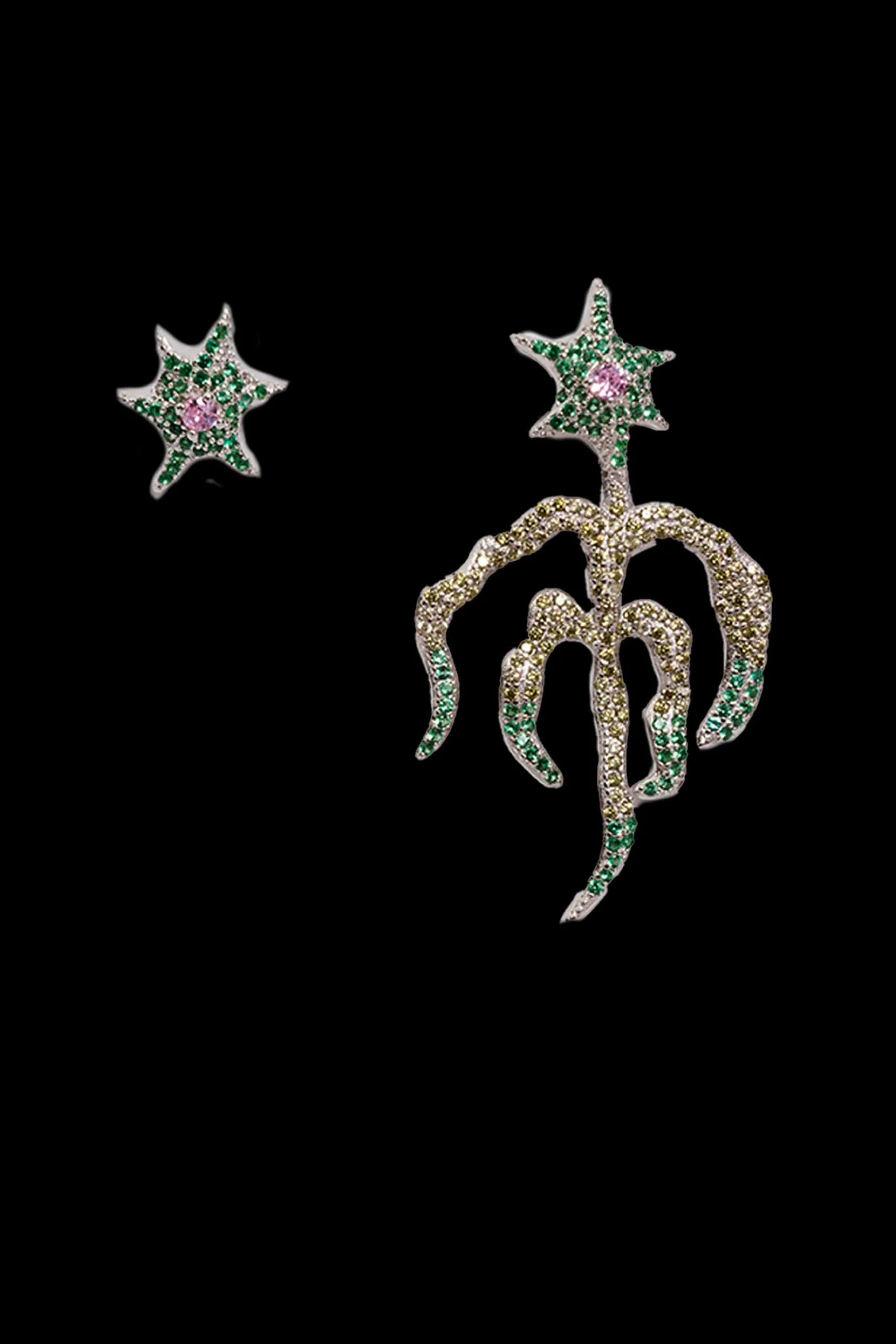 emerald_starburst_mix_earring_0.webp Earrings | Collina Strada EMERALD STARBURST MIX EARRING