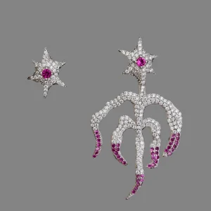 Earrings | Collina Strada HOT PINK STARBURST MIX EARRING