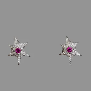 Earrings | Collina Strada HOT PINK STARBURST STUDS