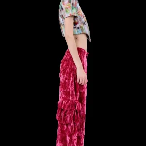 Pants | Collina Strada HOT PINK VELVET LAWN CARGO PANT
