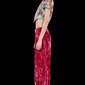 Pants | Collina Strada HOT PINK VELVET LAWN CARGO PANT