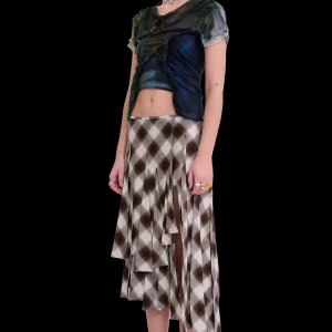 Skirts | Pants | Collina Strada LIGHT BROWN PLAID DRIZZLE SKIRT