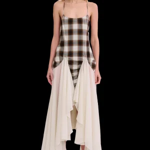 Tops | Dresses | Collina Strada LIGHT BROWN PLAID MAGNOLIA DRESS