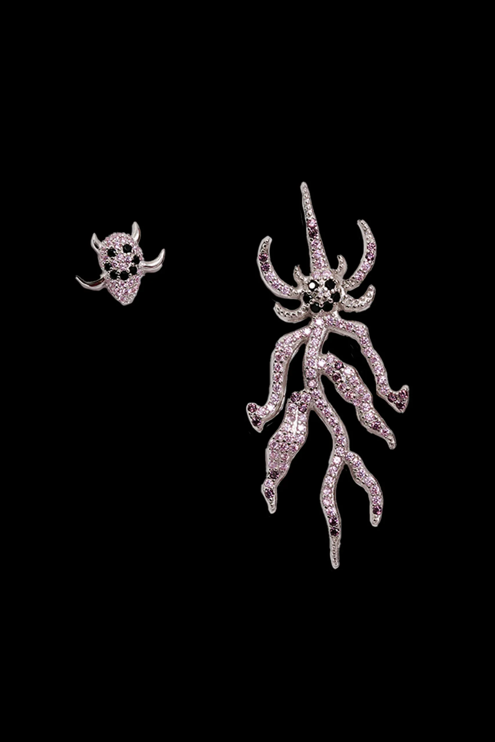 light_rose_spike_monster_mix_earring_0.webp Earrings | Collina Strada LIGHT ROSE SPIKE MONSTER MIX EARRING
