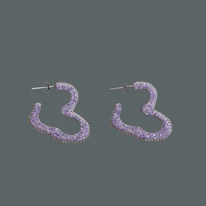 Earrings | Collina Strada LILAC SUPER HEART HOOP