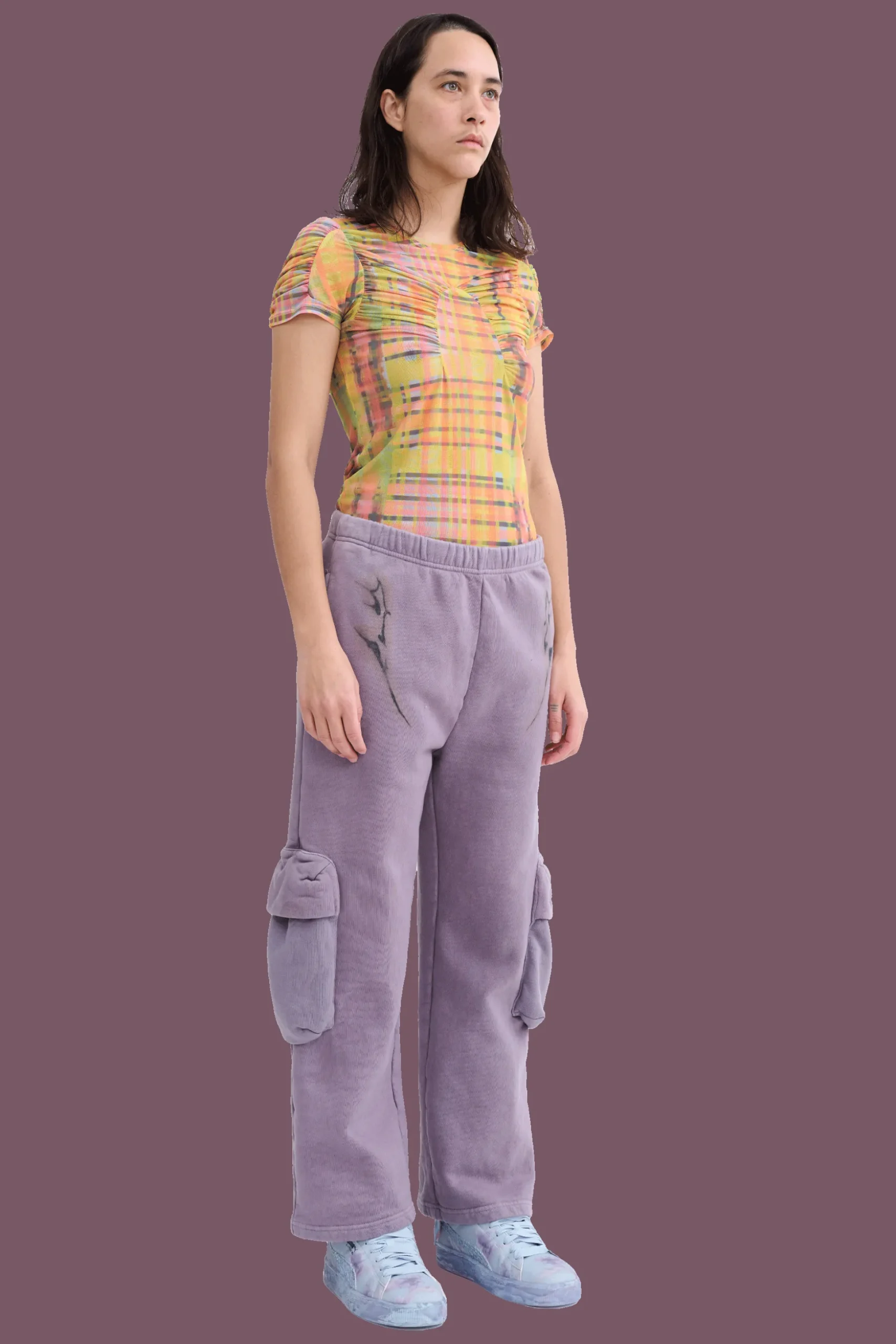 mauve_cargo_sweatpant_2.webp Pants | Sweaters & Sweats | Collina Strada MAUVE CARGO SWEATPANT