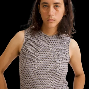 Tops | Collina Strada METALLIC GREY ARC TANK