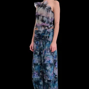Pants | Collina Strada NAVY GARDEN BLUR BUNGEE PANT