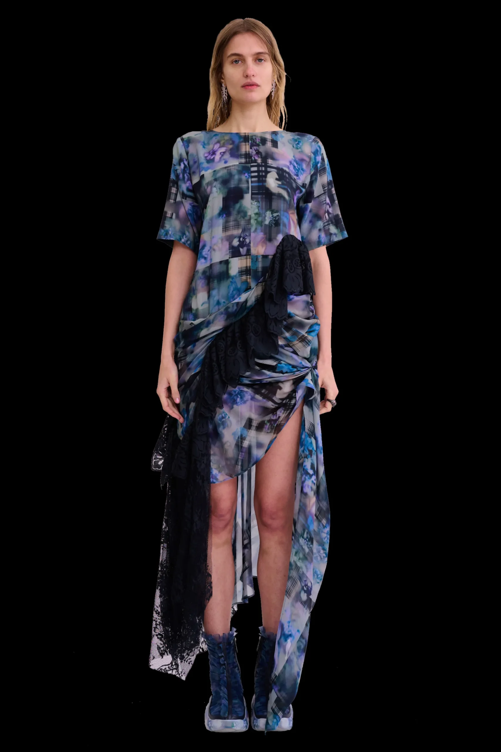 navy_garden_blur_fanny_ritual_dress_0.webp Dresses | Collina Strada NAVY GARDEN BLUR FANNY RITUAL DRESS