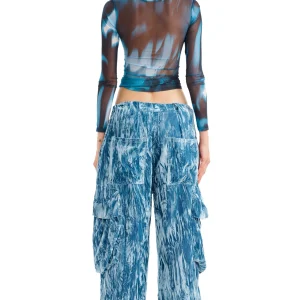Tops | Collina Strada NAVY MELTING BLOOM CARDIO CREW NECK