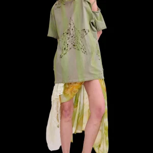 Tops | Collina Strada OLIVE STRIPE REMNANT STAR TEE