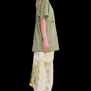 Tops | Collina Strada OLIVE STRIPE REMNANT STAR TEE