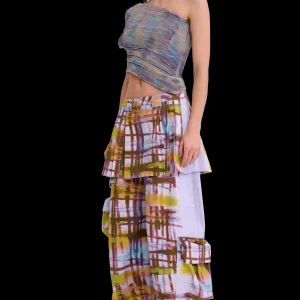 Skirts | Pants | Collina Strada PAINTED PLAID LAWN SKIRT CARGO PANT