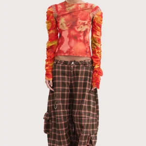 Pants | Collina Strada PINK BROWN PLAID LAWN CARGO