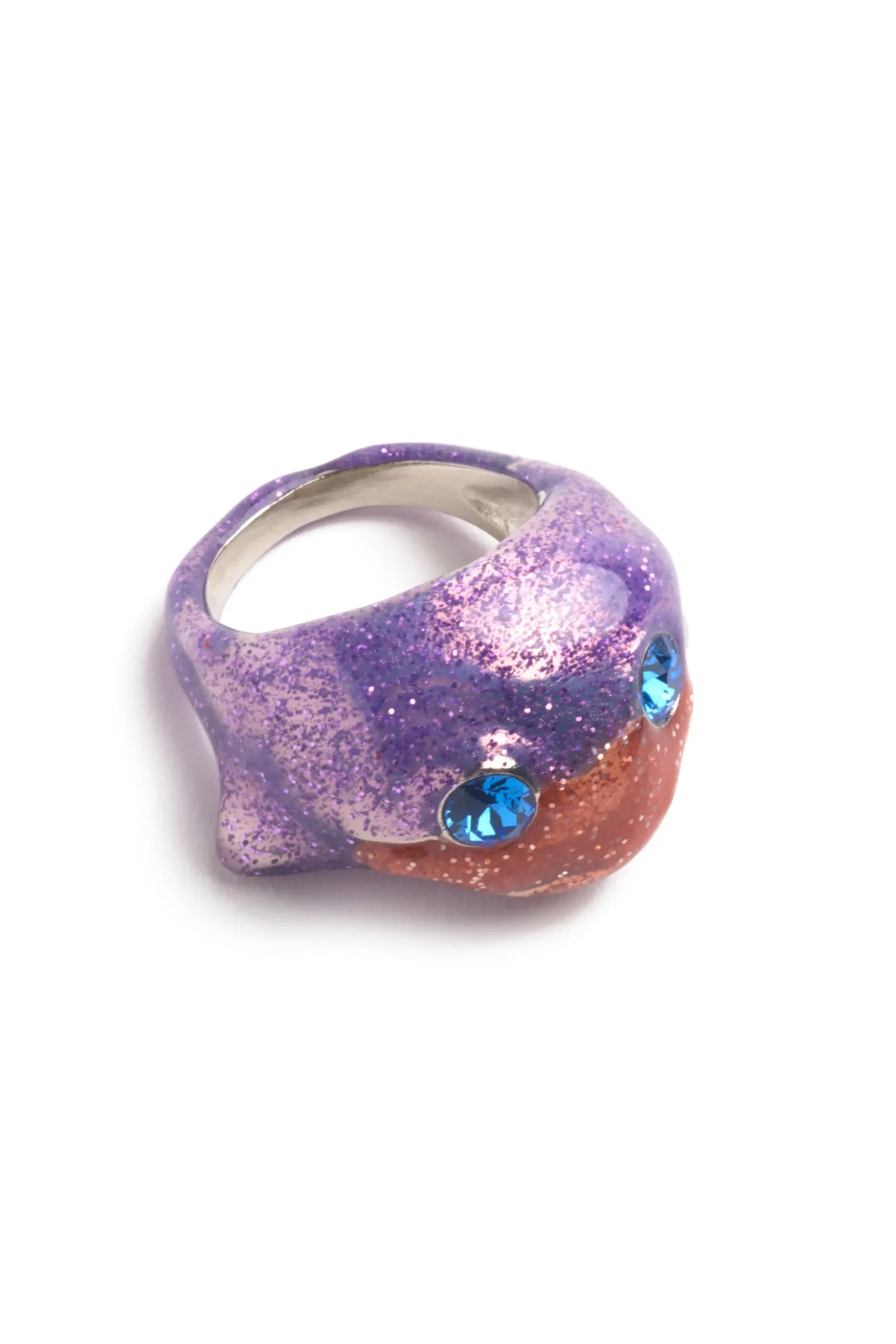 pink_glitter_baby_dolphin_ring_3.webp Rings | Collina Strada PINK GLITTER BABY DOLPHIN RING